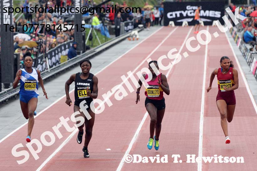 English Schools girls 150 metres, 2018 Great North CityGames. Photo: David T. Hewitson/Sports for All Pics